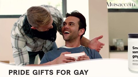 Gifts for Gay Men, Funny Gay Pride Gifts for LGBTQ Queer Boyfriend Husband Brother Friend, White Elephant Gift, Valentines Day Housewarming Anniversary Birthday Present - Soy Wax Candle 7oz
