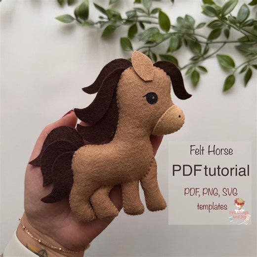 Horse Felt PDF Pattern, Cute Toy Sewing Tutorial, Horse Christmas Ornament Sewing Tutorial - Etsy