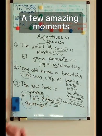 We went through lots of adjective rules and examples today and as always, you guys rocked through it all😎🤘🏻 Great job, amigos! #learnspanish #spanishteacher #spanishgrammar #spanishclass #fyp