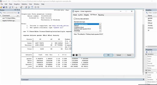 使用STATA稳健性标准误差做多元回归 | Multiple regression in STATA using robust standard errors