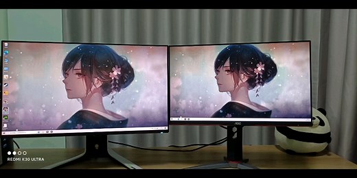 2k放1080p与1k放1080p对比，左2k右1k