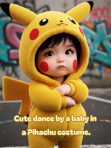 Adorable Baby Dance in Pikachu Costume
