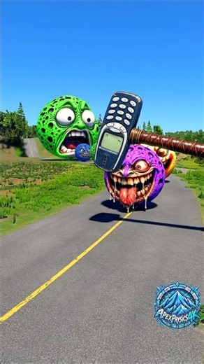 🔨 BIG & SMALL MONSTER MOON CARS VS GIANT NOKIA 3310 HAMMER 💥 | BeamNG.drive -1