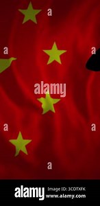 Animation of flag of china over silhouette of soldiers. chinese armed forces and patriotism concept digitally generated video Stock Video Footage - Alamy