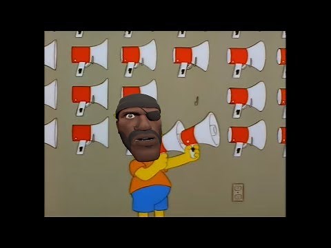 Bart testing the megaphone but it's the Demoman screaming medic