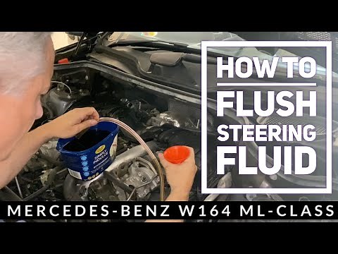 How to Change Power Steering Fluid Oil Mercedes ML350 W164 - ML300 ML320 C E S CLK CLS GL