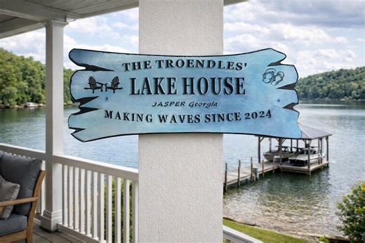 Personalized Lake House Sign, Rustic Coastal Decor - Etsy