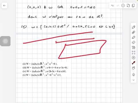 M1103 ch5 ex5 - espace vectoriel - sous espace vectoriel