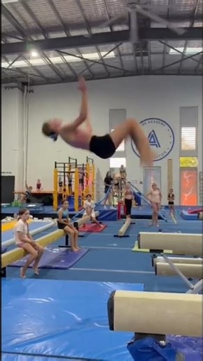 Back tuck off beam 🤸