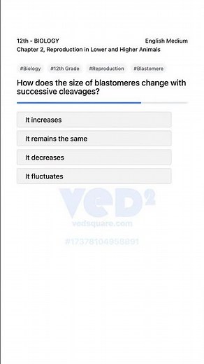 Biology 12th Reproduction Blastomere Size Change