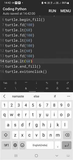 drawing a regular hexagon using turtle