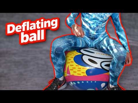 Deflating the Big Colorful Bestway Beach Ball 🎈💨 So Satisfying!