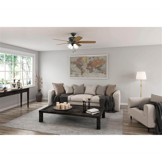 Check The Home Depot's Q&A Before Buying: Hunter Amberlin 52 in. Indoor New Bronze LED Ceiling Fan with Light Kit