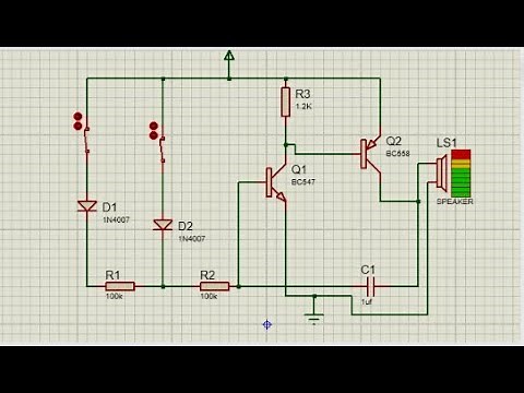 Security alarm system Project || Security alarm circuit simulation in proteus || Proteus Tutorial