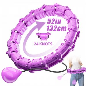 Iweighoola 24 Knots(52Inch) Smart Weighted Workout Hoop,Smart Waist Exercise Ring,Weight loss Hoop for Adults Weight Loss