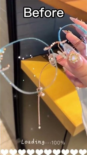 Fashion rimless glasses &color-changing lenses💎✨#frameless #eyeglasses #eyewear #usashorts #glitter