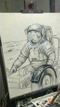 Astronaut Painting Time-Lapse 🚀🎨 | Satisfying Space Art #Shorts