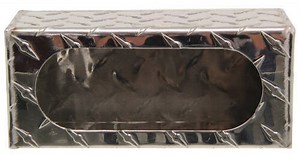Custer Light Mounting Box - 6-3/4" Long Oval Hole - Diamond Plate Pattern - Aluminum Custer Accessor