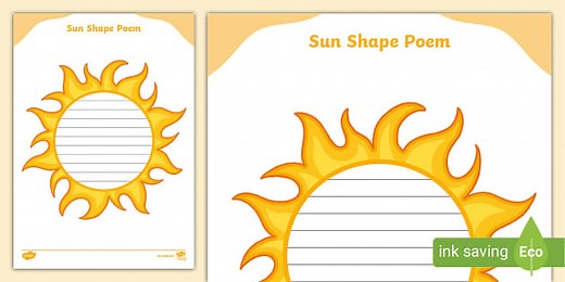 Sun Shape Poem Template