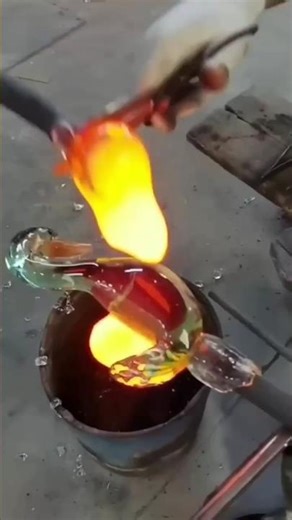 “Molten Glass Magic 😱🔥 Handcrafted Glass Art Making Process | Satisfying Video”