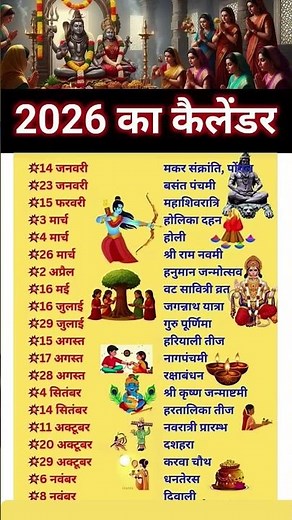 👉 2026 के सभी व्रत और त्योहार | Ekadashi, Diwali, Holi Dates 2026 | Hindu Festival Calendar 2026
