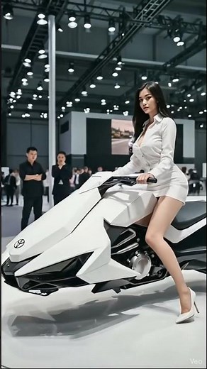Hottest Model Poses on the Sickest Futuristic Motorcycle Concept!