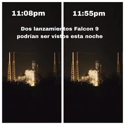 4.2K views · 170 reactions | ¡DOBLE TANDA! Hoy viernes DOS lanzamientos de Space X están programados para esta noche a solo minutos de diferencia ambos en dirección al sur. El Falcón 9 a las 11:08pm con posible avistamiento de su estela entre 11:12pm y 11:16pm. Otro lanzamiento 11:55pm con avistamiento 12:01am a 12:05am. Esto si no surgen cambios o contratiempos. | Deborah Martorell | Facebook