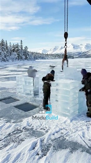 Ice Hotel Construction | Building a Glass Ice Hotel on a Frozen Lake