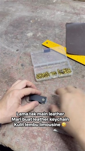 Kulit lembu buat keychain #leather #cow #diy #shopee #viral #trending #ideas