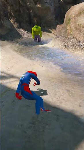 GTA 5 Epic Ragdolls | Spider-Man vs Hulk Jumps/Fails ep.7 #shorts