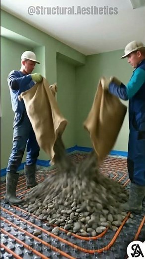 Installing this Heated Floor Then Pouring Epoxy Was Insane #construction #satisfying