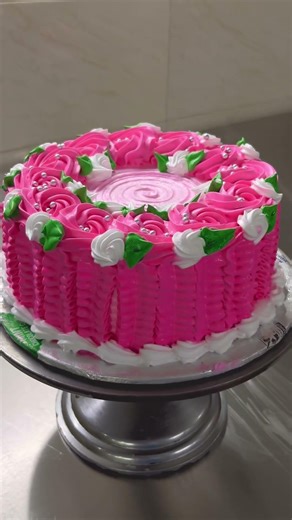 Amazing Pink Flower Cake 🌸😍 Beautiful Rosette Cake Design #Shorts