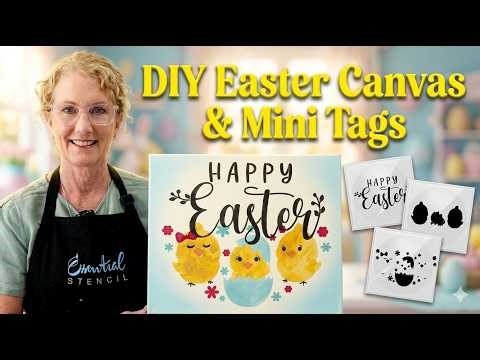 Happy Easter Canvas & Mini Tags |– DIY Stencil & Transfer Craft Tutorial