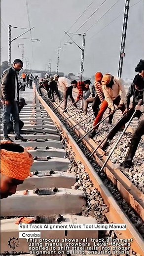 Rail Track Alignment Work Tool Using Manual Crowbar #worktool