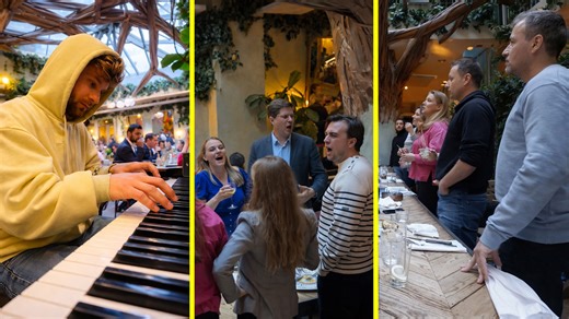 A restaurant turned into an opera performance