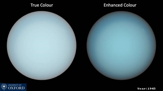 See Uranus' seasonal changes in color - 168-year animated time-lapse