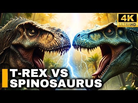 T. Rex vs Spinosaurus: The Greatest Dinosaur Battle | 4K Dinosaur Documentary