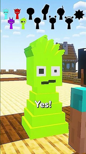 KNOXY TURNS INTO A RANDOM SPRUNKI EVERYTIME HE SAY YES IN MINECRAFT ⛏ ⛏️ #shorts