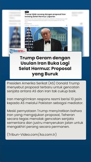 Iran Kirim Proposal Gencatan Senjata Baru ke AS, Trump Kurang Puas: Itu Belum Cukup Baik