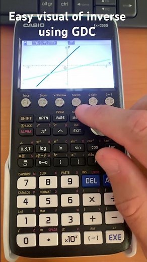 Plot inverse function using Casio fx-CG50 AI SL IB DP Maths. Help sketch inverse. #maths #gdc #short