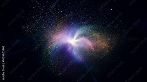 4K Expanding Nebula with Vibrant Cosmic Colors in Deep Space