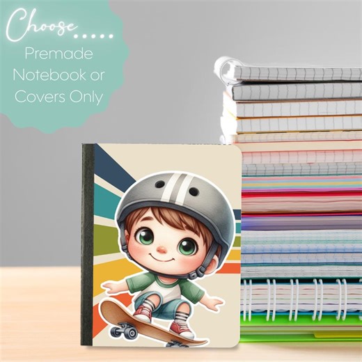 Skate Boarder Mini Composition Notebook & Covers, School Supplies, Back to School Supplies, Customized Notebook - Etsy