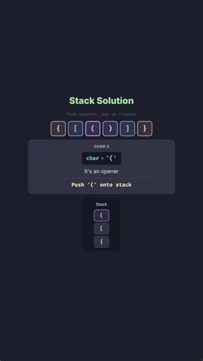 ValidParentheses - LeetCode #20 Explained Visually | Python Solution #algorithms #codinginterview