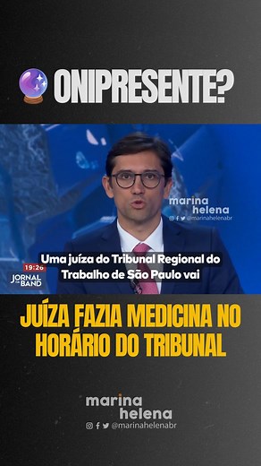 142K views · 8.7K reactions | A juíza Adriana de Jesus Pita Colella, do TRT-2 em SP, está sob investigação por conciliar trabalho na corte com Medicina em período integral. Curiosamente, o presidente do tribunal, desembargador Valdir Florindo, não viu problema e a promoveu a juíza titular. Brasil! | Marina Helena | Facebook