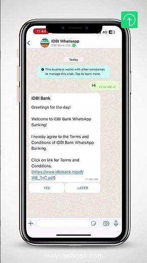 IDBI whatsApp banking | download bank statement #shorts #idbi #whatsappbanking