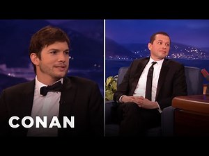 Jon Cryer and Ashton Kutcher On Kissing Each Other | CONAN on TBS