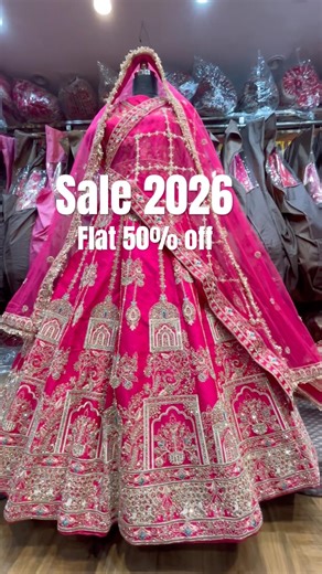 FLAT 50% OFF 🔥🔥 SALE ENDS SOON 🚨LEHENGA 2026 🤍 WEDDING COLLECTION IN ❤️SHIPPING WORLDWIDE 🌍