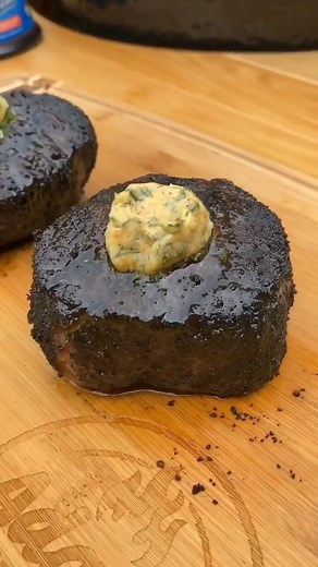 Blacked Out Filets And Garlic Herb Butter Recipe 🔥💯 #grillnation #foryou #top #recipe #steak #cooking #dad #viral
