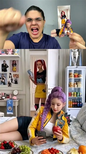HG REACT Rumi Using Her Phone Secretly 🤫 #kpopdemonhunters #kpop #huntrix