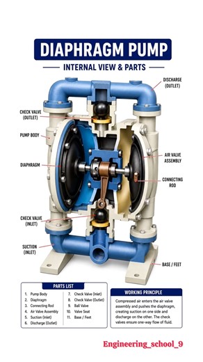Diaphragm Pump Working Principle | Internal Parts & Cutaway Diagram Explained ⚙️😱